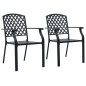 vidaXL Stapelbare Gartenstühle 2 Stk. Stahl Schwarz vidaXL Stapelbare Gartenstühle 2 Stk. Stahl Schwarz