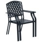vidaXL Stapelbare Gartenstühle 2 Stk. Stahl Schwarz vidaXL Stapelbare Gartenstühle 2 Stk. Stahl Schwarz