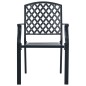 vidaXL Stapelbare Gartenstühle 2 Stk. Stahl Schwarz vidaXL Stapelbare Gartenstühle 2 Stk. Stahl Schwarz