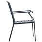 vidaXL Stapelbare Gartenstühle 2 Stk. Stahl Schwarz vidaXL Stapelbare Gartenstühle 2 Stk. Stahl Schwarz