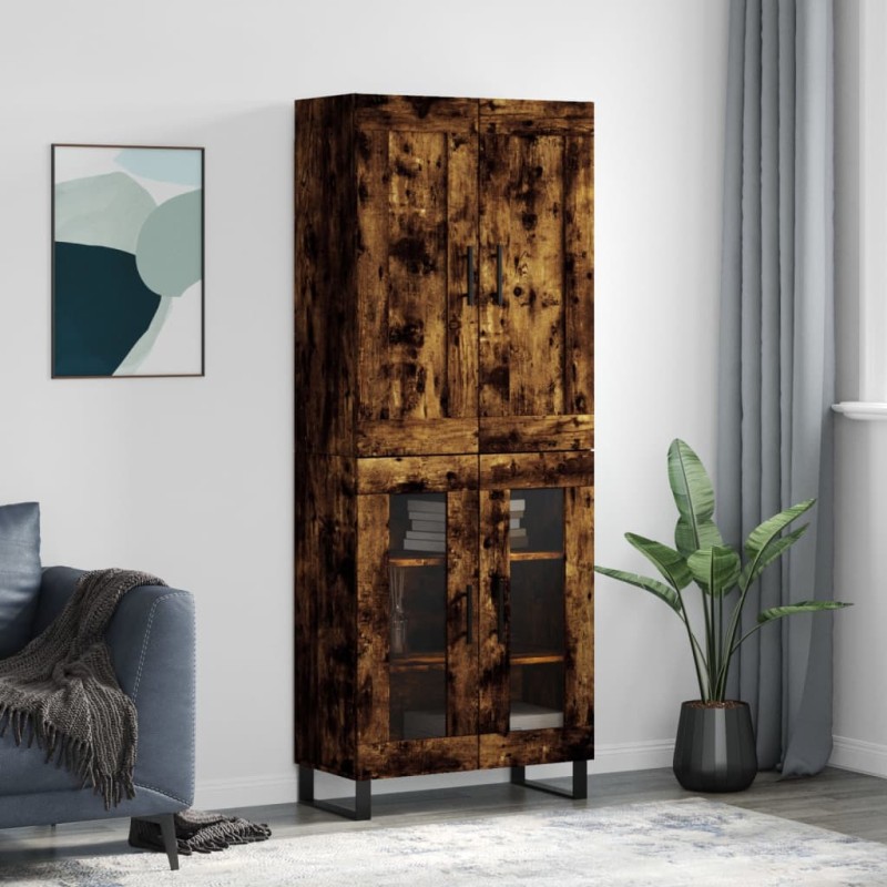 vidaXL Highboard Räuchereiche 69,5x34x180 cm Holzwerkstoff vidaXL Highboard Räuchereiche 69,5x34x180 cm Holzwerkstoff