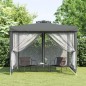 Pavillon mit Doppeldach Anthrazit 3x3x2,68 m Stoff Pavillon mit Doppeldach Anthrazit 3x3x2,68 m Stoff