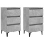 Nachttische mit Metallbeinen 2 Stk. Betongrau 40x35x69 cm Nachttische mit Metallbeinen 2 Stk. Betongrau 40x35x69 cm