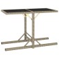 vidaXL Gartentisch Beige 110×53×72 cm Glas und Poly Rattan