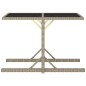 vidaXL Gartentisch Beige 110×53×72 cm Glas und Poly Rattan