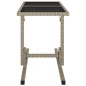 vidaXL Gartentisch Beige 110×53×72 cm Glas und Poly Rattan