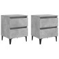 Nachttische 2 Stk. Betongrau 40x35x50 cm Holzwerkstoff Nachttische 2 Stk. Betongrau 40x35x50 cm Holzwerkstoff