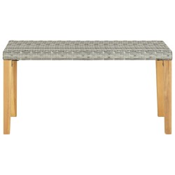vidaXL Gartenbank 120 cm Grau Poly Rattan und Massivholz Akazie