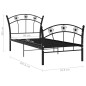 Einzelbett mit Fußball-Design Schwarz Metall 90x200 cm Einzelbett mit Fußball-Design Schwarz Metall 90x200 cm