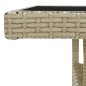 Garten-Esstisch Beige Poly Rattan und Glas Garten-Esstisch Beige Poly Rattan und Glas