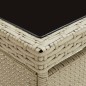 Garten-Esstisch Beige Poly Rattan und Glas Garten-Esstisch Beige Poly Rattan und Glas