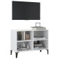 TV-Schrank mit Metallbeinen Hochglanz-Weiß 69,5x30x50cm TV-Schrank mit Metallbeinen Hochglanz-Weiß 69,5x30x50cm