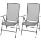 Stapelbare Gartenstühle 2 Stk. Stahl Grau Stapelbare Gartenstühle 2 Stk. Stahl Grau