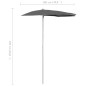 vidaXL Halb-Sonnenschirm mit Mast 180x90 cm Anthrazit vidaXL Halb-Sonnenschirm mit Mast 180x90 cm Anthrazit