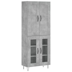 Highboard Betongrau 69,5x34x180 cm Holzwerkstoff