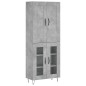 Highboard Betongrau 69,5x34x180 cm Holzwerkstoff Highboard Betongrau 69,5x34x180 cm Holzwerkstoff