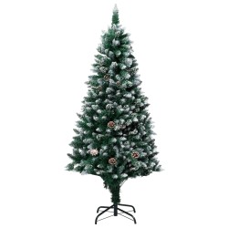 Künstlicher Weihnachtsbaum mit Kiefernzapfen und Schnee 150 cm