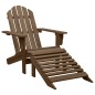 Gartensessel mit Fußstütze Holz Braun Gartensessel mit Fußstütze Holz Braun