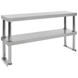 2-stufiger Arbeitstisch-Aufsatz 120 x 30 x 65 cm Edelstahl
