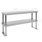 2-stufiger Arbeitstisch-Aufsatz 120 x 30 x 65 cm Edelstahl 2-stufiger Arbeitstisch-Aufsatz 120 x 30 x 65 cm Edelstahl