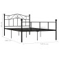 Bettgestell Schwarz Metall 140×200 cm Bettgestell Schwarz Metall 140×200 cm