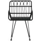 Gartenstühle 2 Stk. mit Armlehnen Schwarz 56x64x80 cm PE-Rattan Gartenstühle 2 Stk. mit Armlehnen Schwarz 56x64x80 cm PE-Rattan