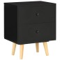 Nachttische 2 Stk. Schwarz 40 x 30 x 50 cm Kiefer Massivholz Nachttische 2 Stk. Schwarz 40 x 30 x 50 cm Kiefer Massivholz