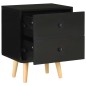 Nachttische 2 Stk. Schwarz 40 x 30 x 50 cm Kiefer Massivholz Nachttische 2 Stk. Schwarz 40 x 30 x 50 cm Kiefer Massivholz