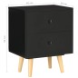 Nachttische 2 Stk. Schwarz 40 x 30 x 50 cm Kiefer Massivholz Nachttische 2 Stk. Schwarz 40 x 30 x 50 cm Kiefer Massivholz