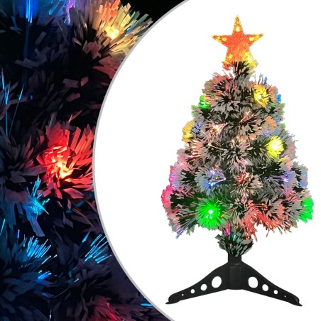 Künstlicher Weihnachtsbaum LED Weiß & Blau 64 cm Glasfaser