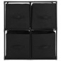 vidaXL Lagerschrank mit 4 Stoffkörben Schwarz 63×30×71 cm Stahl vidaXL Lagerschrank mit 4 Stoffkörben Schwarz 63×30×71 cm Stahl