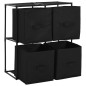 vidaXL Lagerschrank mit 4 Stoffkörben Schwarz 63×30×71 cm Stahl vidaXL Lagerschrank mit 4 Stoffkörben Schwarz 63×30×71 cm Stahl