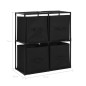 vidaXL Lagerschrank mit 4 Stoffkörben Schwarz 63×30×71 cm Stahl vidaXL Lagerschrank mit 4 Stoffkörben Schwarz 63×30×71 cm Stahl