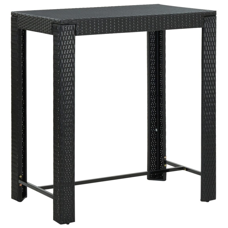 vidaXL Garten-Bartisch Schwarz 100x60,5x110,5 cm Poly Rattan vidaXL Garten-Bartisch Schwarz 100x60,5x110,5 cm Poly Rattan