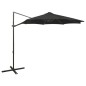 Ampelschirm mit Mast und LED Schwarz 300 cm Ampelschirm mit Mast und LED Schwarz 300 cm