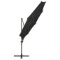 Ampelschirm mit Mast und LED Schwarz 300 cm Ampelschirm mit Mast und LED Schwarz 300 cm