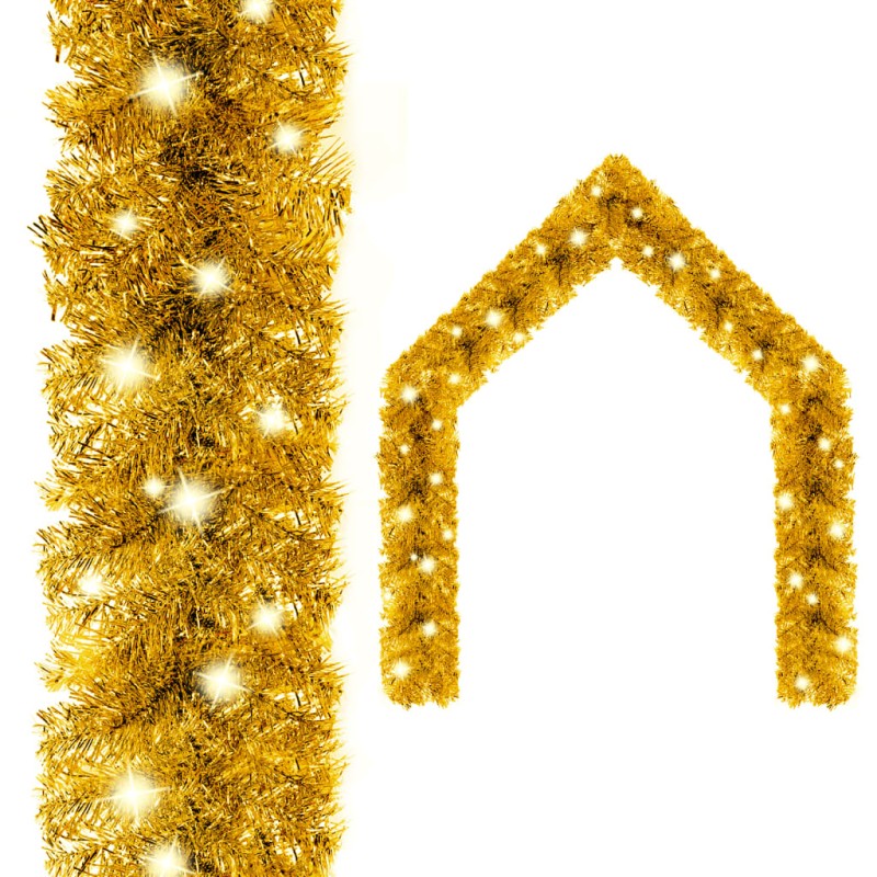 Weihnachtsgirlande mit LED 10 m Golden Weihnachtsgirlande mit LED 10 m Golden
