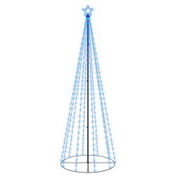 vidaXL LED-Weihnachtsbaum Kegelform Blau 310 LEDs 100x300 cm