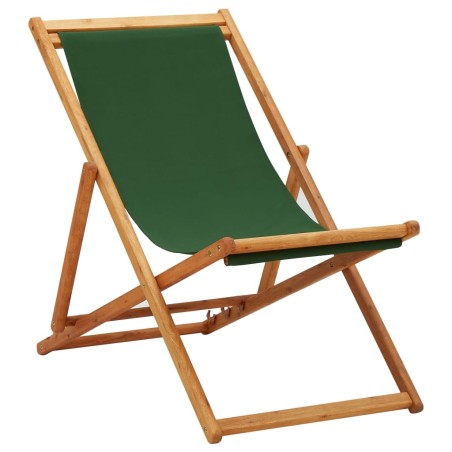 Klappbarer Strandstuhl Eukalyptusholz und Stoff Grün