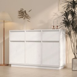 Sideboard Weiß 110x34x75 cm Massivholz Kiefer