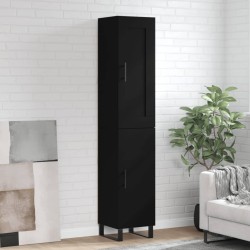 Highboard Schwarz 34,5x34x180 cm Holzwerkstoff