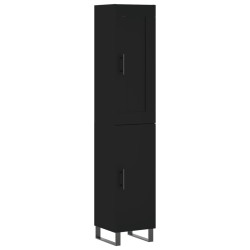 Highboard Schwarz 34,5x34x180 cm Holzwerkstoff