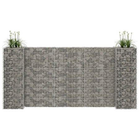 vidaXL H-förmiger Gabionen-Pflanzkorb Stahldraht 260x40x120 cm  