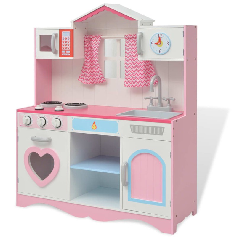 Spielzeugküche Holz 82×30×100 cm Rosa und Weiß Spielzeugküche Holz 82×30×100 cm Rosa und Weiß