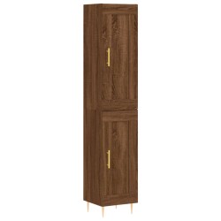 Highboard Braun Eichen-Optik 34,5x34x180 cm Holzwerkstoff
