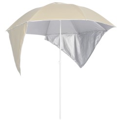 vidaXL Strandschirm mit Seitenwänden Sandfarbe 215 cm