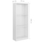 vidaXL Bücherregal 3 Fächer Hochglanz-Weiß 40x24x108 cm Holzwerkstoff vidaXL Bücherregal 3 Fächer Hochglanz-Weiß 40x24x108 cm Holzwerkstoff