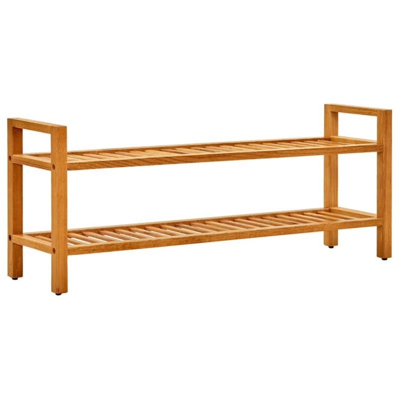 Schuhregal mit 2 Etagen 100x27x40 cm Massivholz Eiche Schuhregal mit 2 Etagen 100x27x40 cm Massivholz Eiche