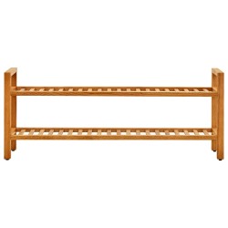 Schuhregal mit 2 Etagen 100x27x40 cm Massivholz Eiche