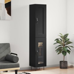 Highboard Schwarz 34,5x34x180 cm Holzwerkstoff